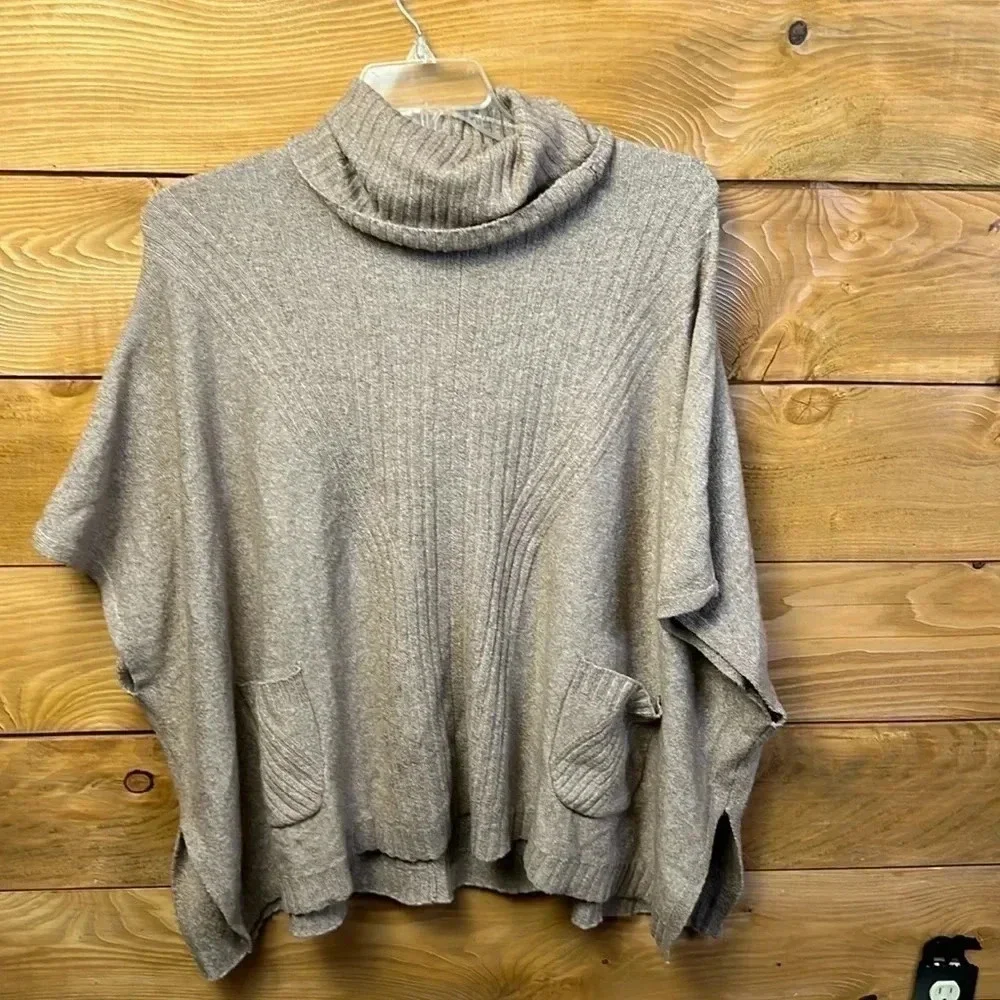 ISAACMIZRAHILIVE‎ women’s TAN PONCHO XXS Oversized party casual cotton polyester